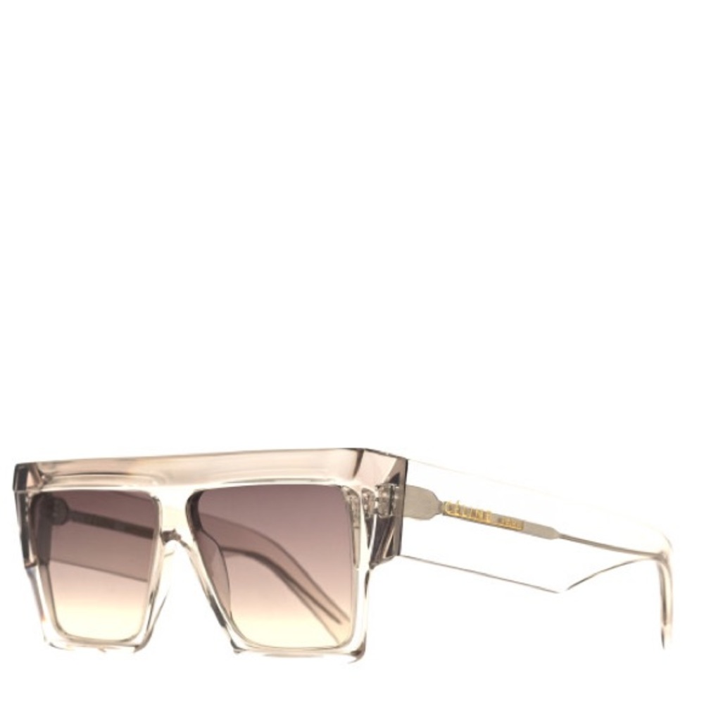 CELINE
Square Acetate Transparent Smoke Flat Sunglasses CL 400301 w/ case